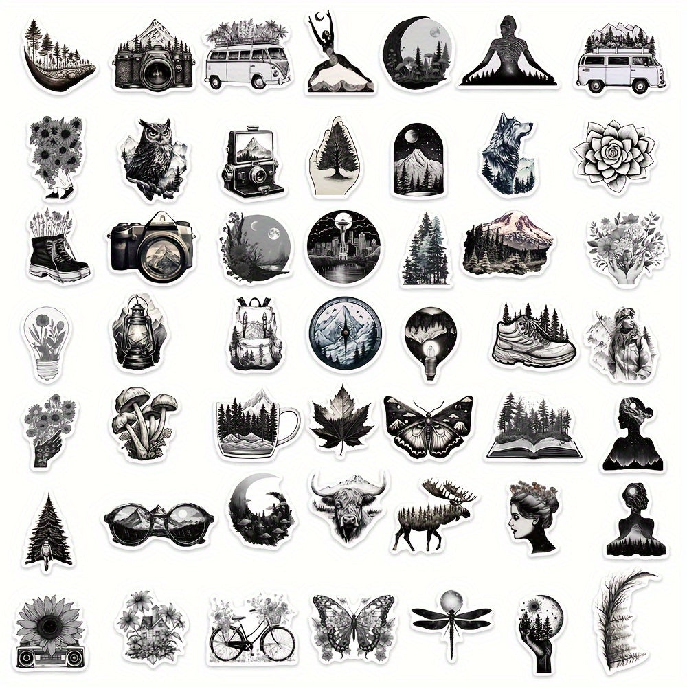 60pcs Dark Gothic Outdoor Graffiti Stickers Waterproof DIY Handbook Sticke