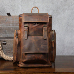 Vintage Leather Backpack Large Capacity Outdoor Travel Bag