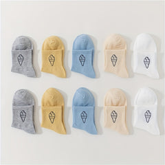 10 Pairs Ice Cream Print Socks Women's Crew Stockings & Hosiery