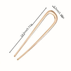 Enamel Colored Metal Hairpin Large U Shaped Ancient Style Daily Headdress