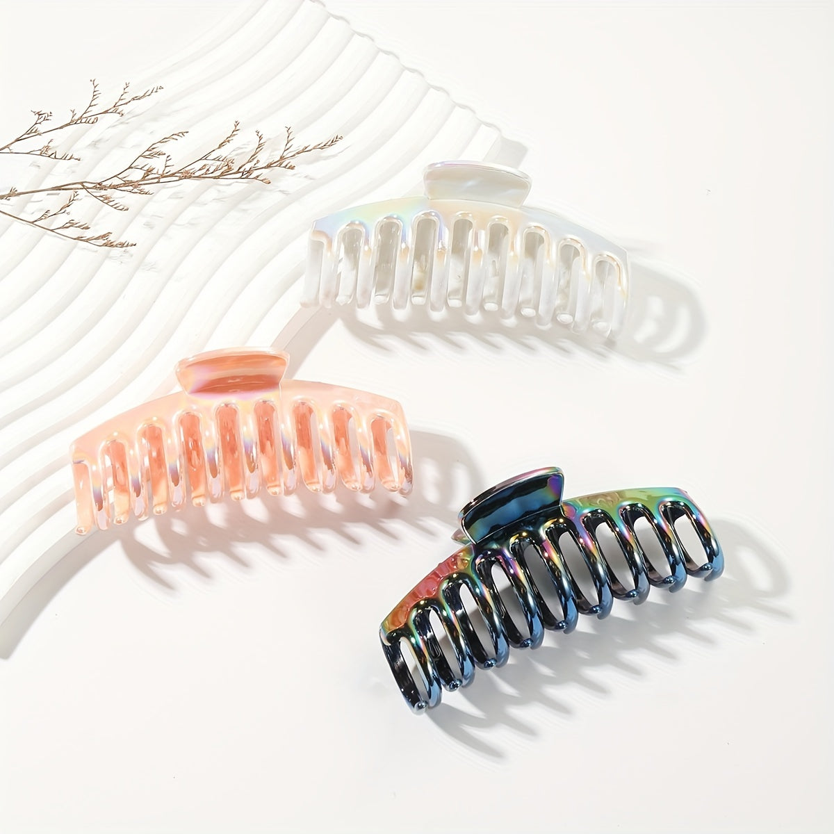 Holographic Large Hair Claw Clip Strong Grip Thick Hair Accessories