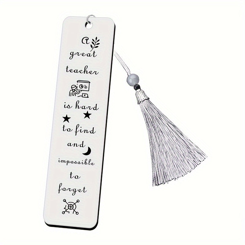 Personalized Stainless Steel Tassel Pendant Bookmark