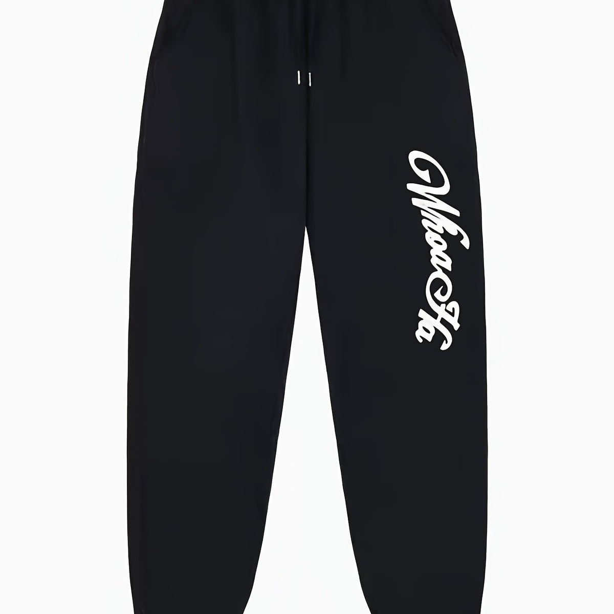 Letter Print Joggers Men s Stretch Waist Drawstring Casual Pants