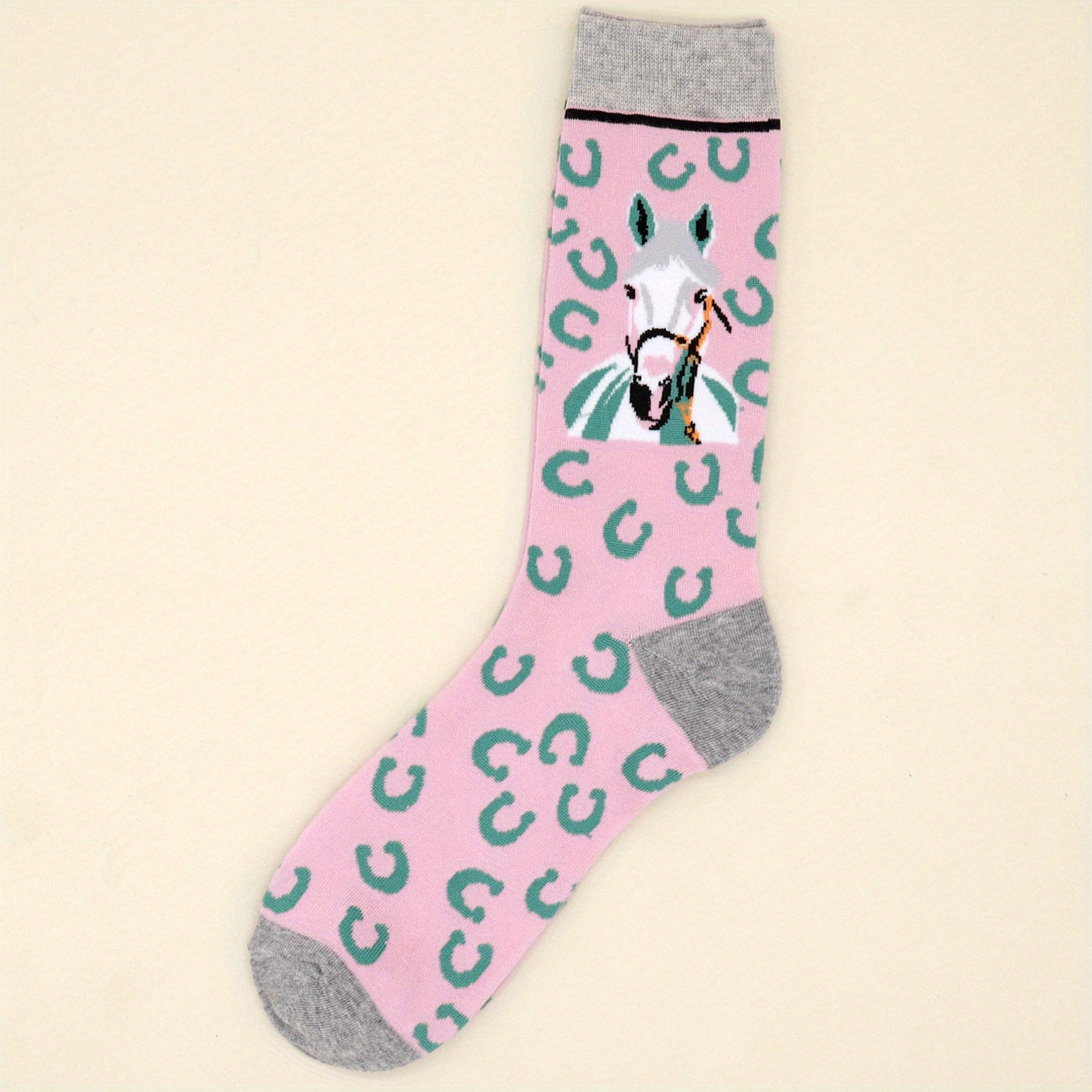 Funny Horse Print Socks Comfy Novelty Crew Socks Women's Stockings