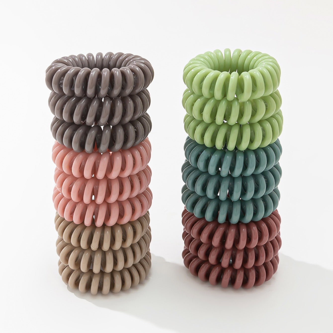 18pcs Spiral Hair Ties No Crease Coil Hair Ties Phone Cord Hair Ties