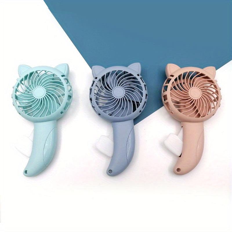 Cartoon Cat Hand Press Small Fan Portable Fan
