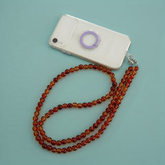 Boho Style Acrylic Bead Chain Bag Strap Silver Hardware