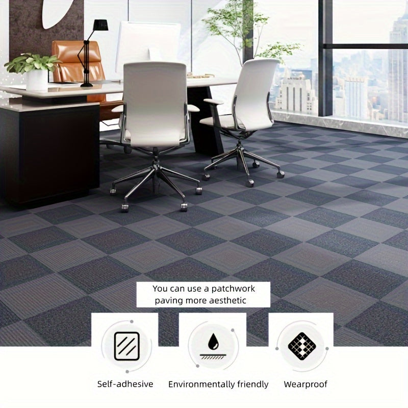 20pcs Self Adhesive Carpet Tile Non Slip Backing Easy Install Laundry