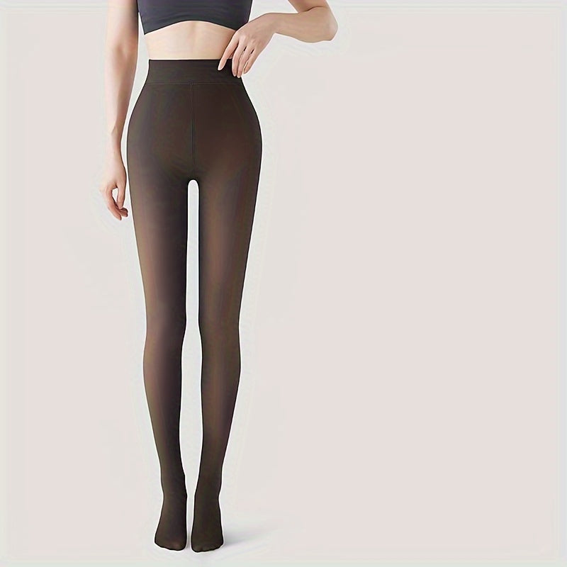 Plush Lined Tights High Waist Thermal Leggings Women's Stockings