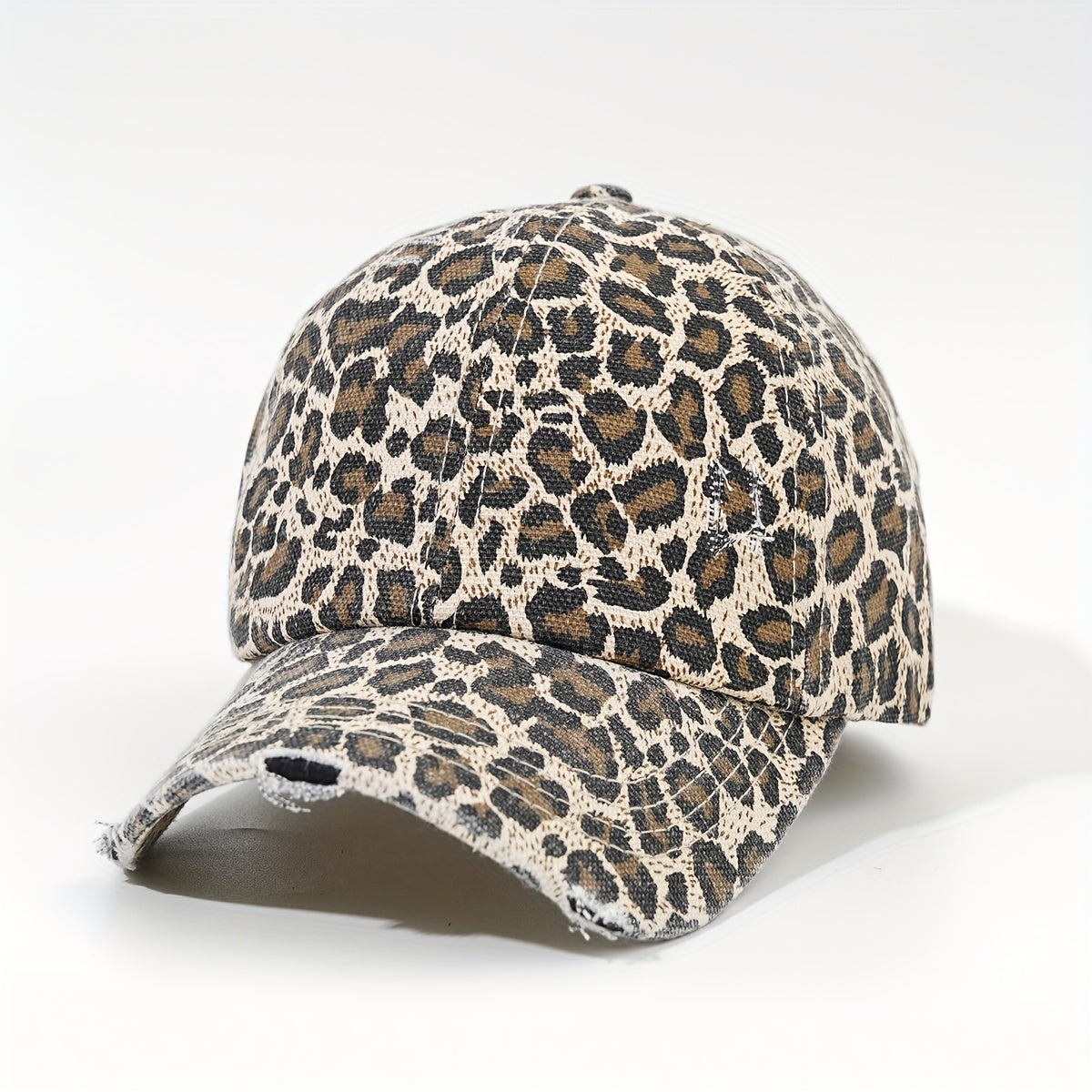 Leopard Print Ponytail Baseball Cap Sun Hat