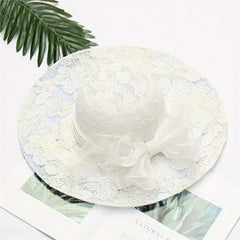 Lace Flower Sun Hat Embroidery Organza Derby Church Hats
