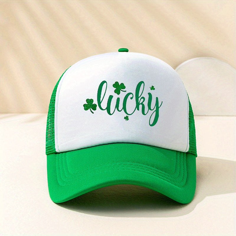 Peach Heart Lip Lucky Clover Baseball Cap Trucker Hat