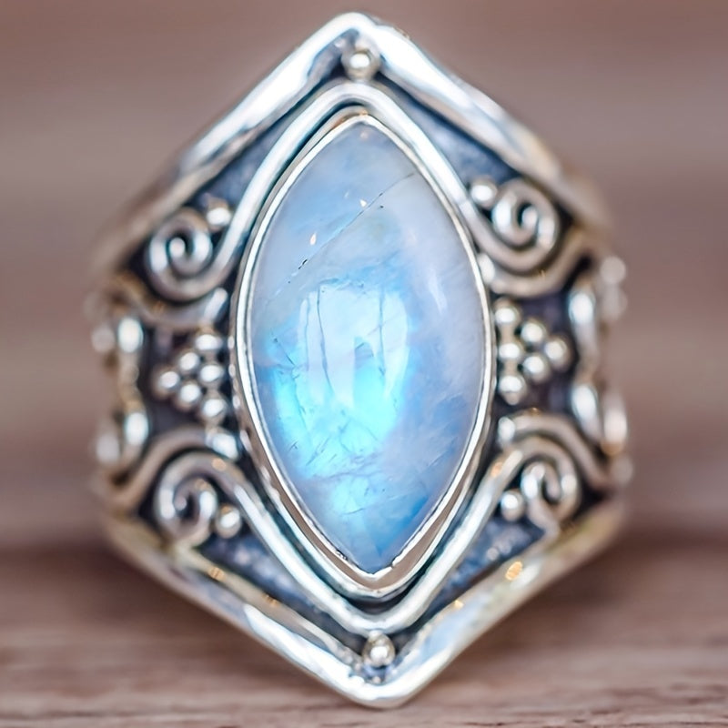 Vintage Silver Moonstone Party Ring