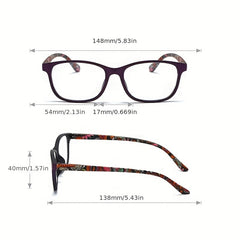 Floral Square Presbyopic Glasses for Women Men