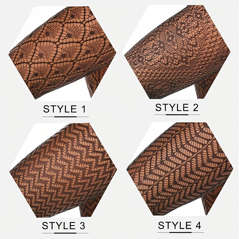 Jacquard Fishnet Tights High Waist Pantyhose Women's Stockings