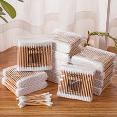 100pcs Bamboo Swab Double Stick Disposable Sanitary Swab