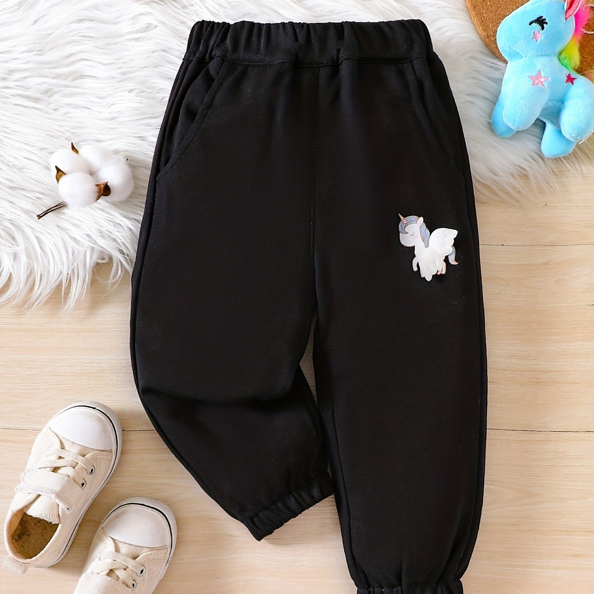 Cartoon Unicorn Print Boys Active Sweatpants Quick drying Jogger Sports Pants