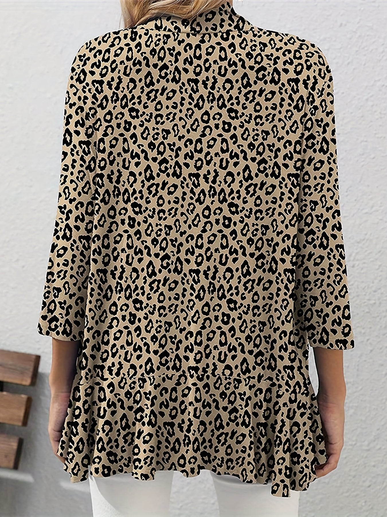  Floral Print Half Sleeve Open Front Cardigan