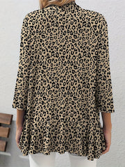  Floral Print Half Sleeve Open Front Cardigan