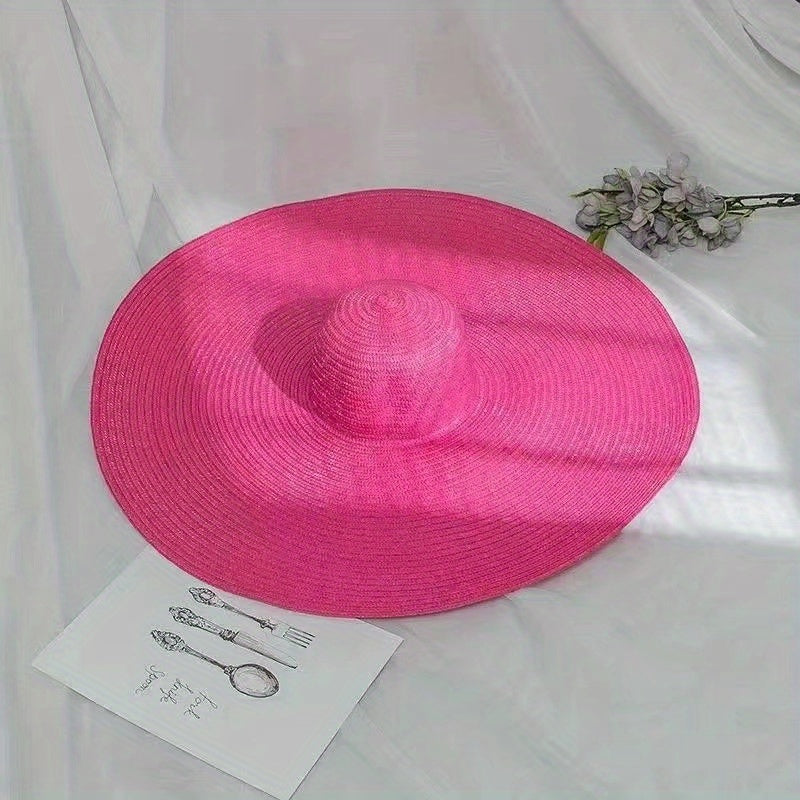 Vintage Large Brim Straw Hat Summer Beach Hats For Women