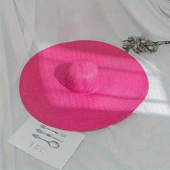 Vintage Large Brim Straw Hat Summer Beach Hats For Women