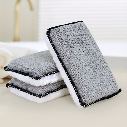 Car Interior Microfiber Sponge 6pcs Double Sided Stain Cleaning Scrub Sponge