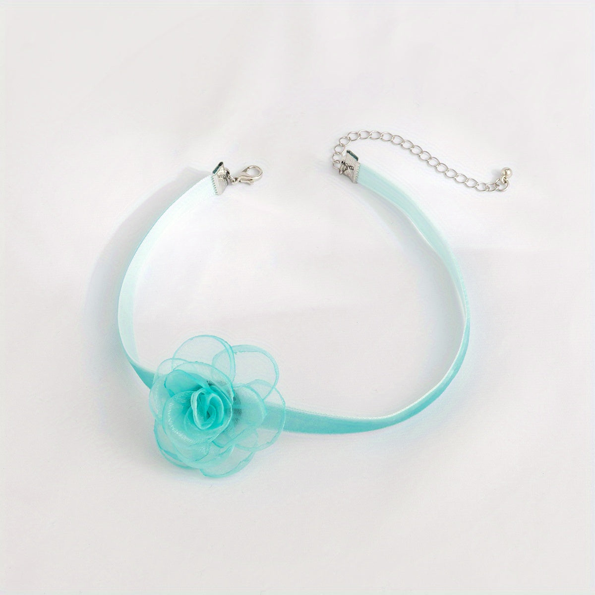 Vintage Flower Charm Choker Necklace Camellia Necklace for Women