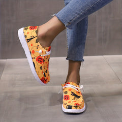 Halloween Print Flat Lightweight Skate Shoes