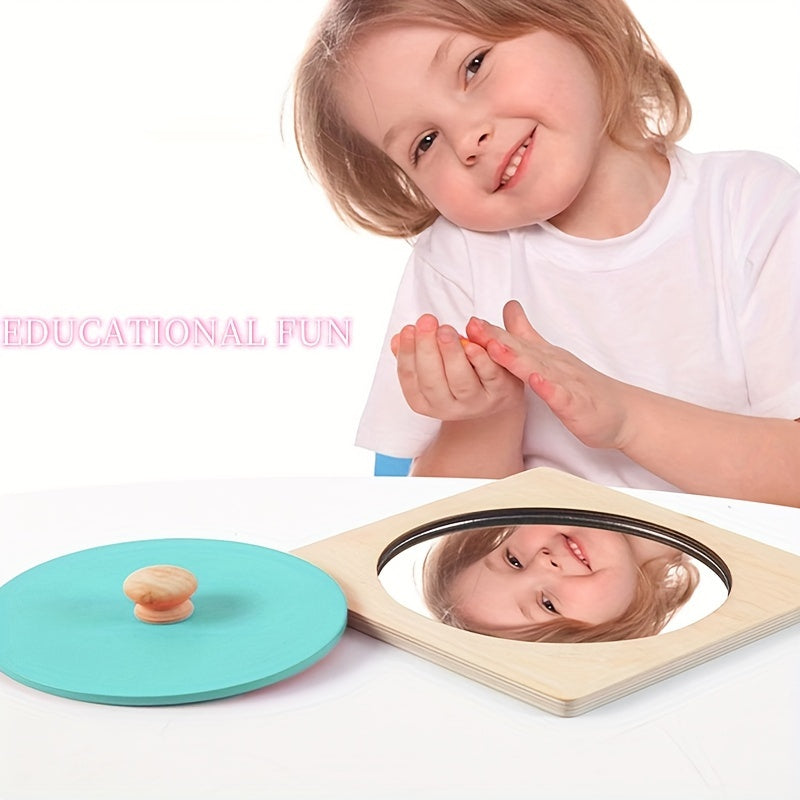 Wooden Mirror Puzzle Busy Board for Early Learning