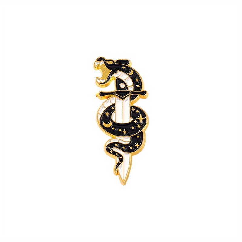 Gothic Snake Enamel Pins Horror Animal Lapel Pin