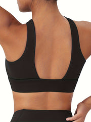 Women's Crisscross Back Sports Bra Medium Support Padded Tank Top
