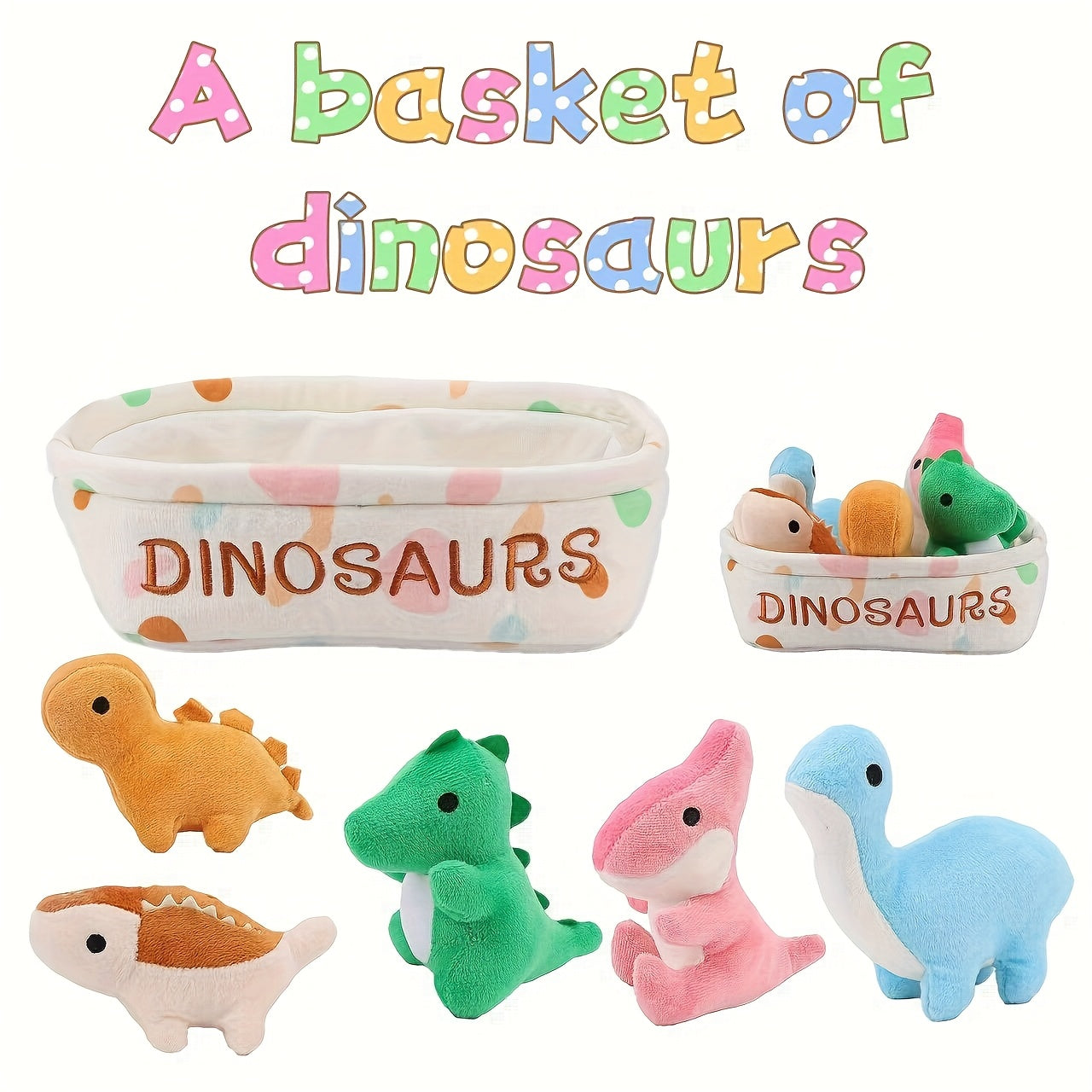 Molutian Plush Animal Basket Soft Stuffed Toys Incl...