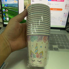 Unicorn Party Supplies 16pcs Plates Cups Napkins Gift