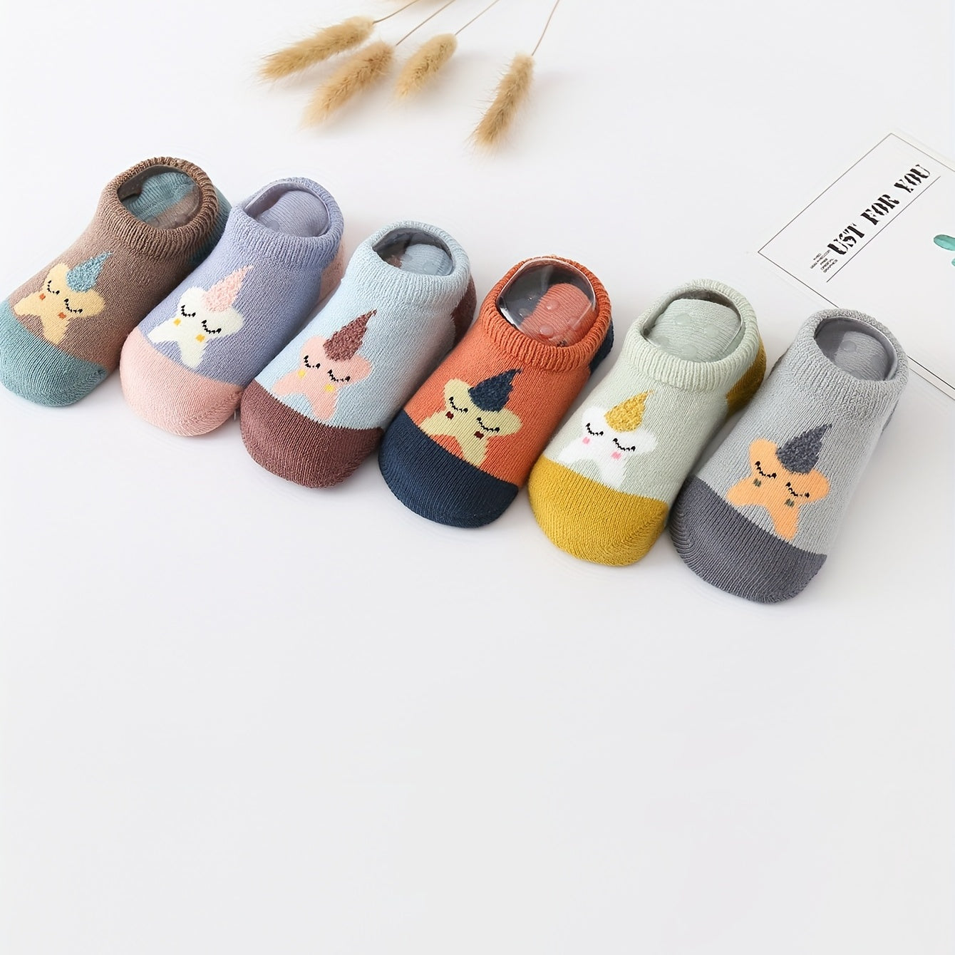 6 Pairs Baby Animal Floor Socks for Boys and Girls