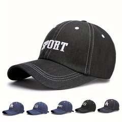 Denim Baseball Cap Solid Adjustable Leisure Cap Plain Curved Sun Visor Hat
