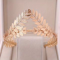 Baroque Leaves Decor Tiara Crown Headband Bridal Hair Accessories