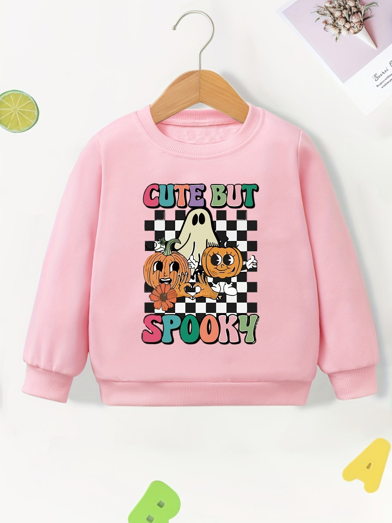 Spooky & Plaid Ghost Crew Neck Top