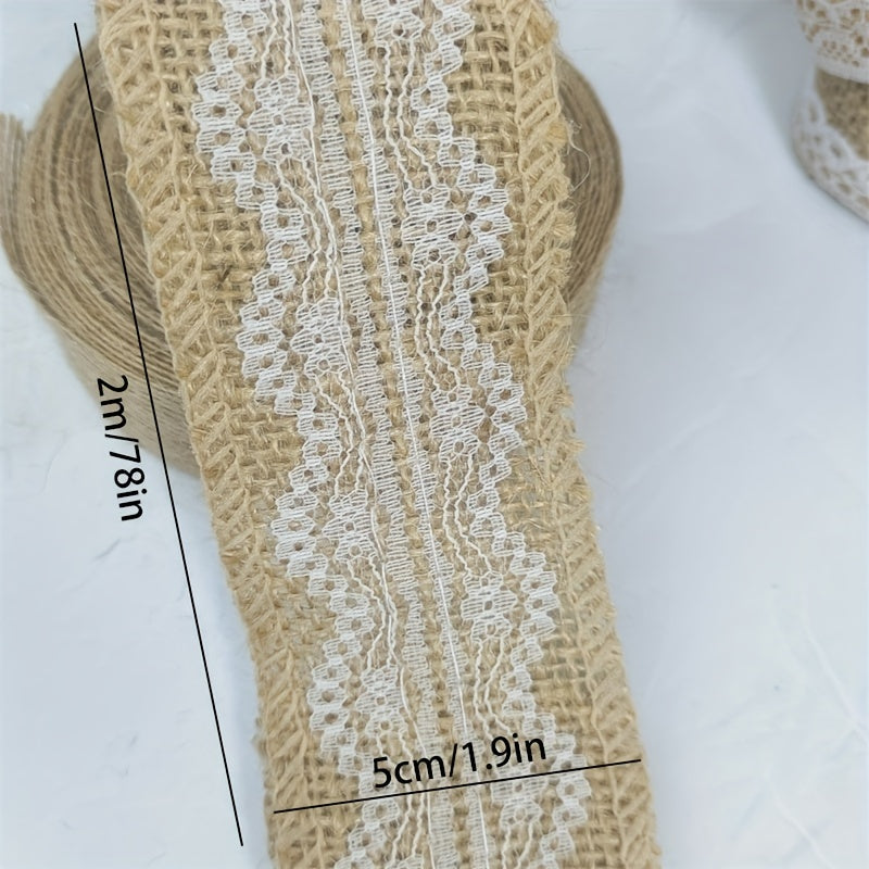 DIY Burlap Decorative Ribbon Jute Webbing Edge Ribbon 78 74inch 6 6ft Per Roll