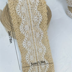 DIY Burlap Decorative Ribbon Jute Webbing Edge Ribbon 78 74inch 6 6ft Per Roll