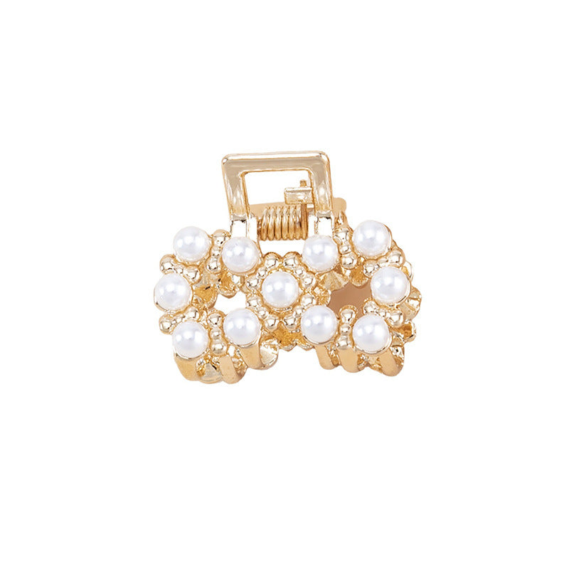 Sweet Mini Metal Claw Clip With Pearl Barrettes Hairpins Hair Accessories