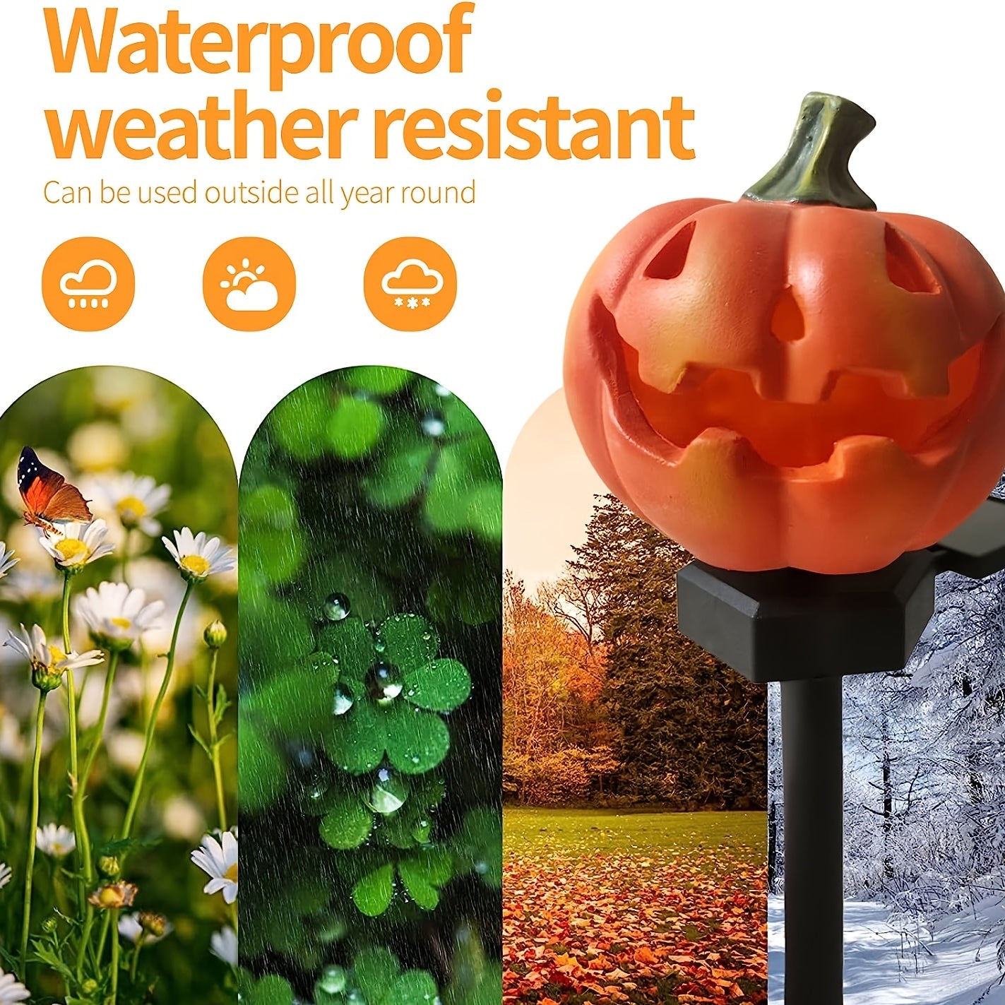 Pumpkin Solar Lawn Light LED Waterproof Garden Decor