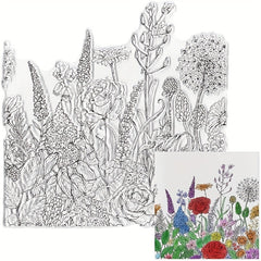 Spring Flowers Leaves Background Clear Stamps for Crafts