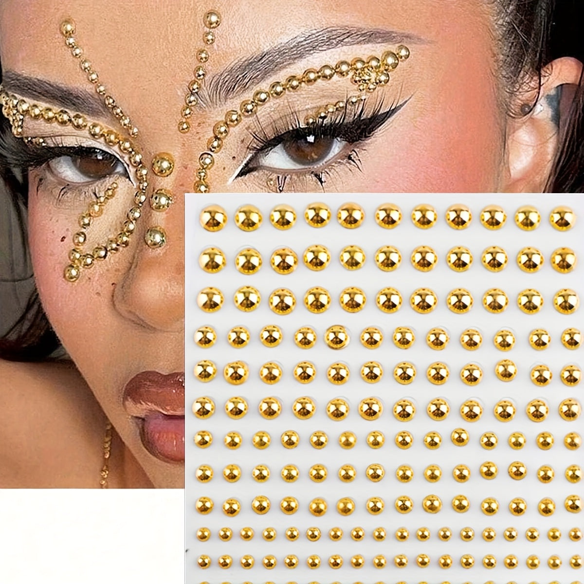 Golden Pearl Stickers Self Adhesive Gems for Crafts and Decoration