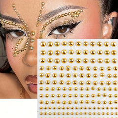 Golden Pearl Stickers Self Adhesive Gems for Crafts and Decoration