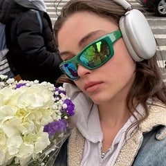 Futuristic Y2K Wrap Sunglasses Mirrored Lens UV400
