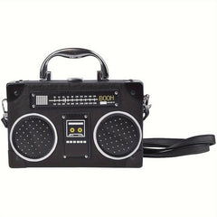 Vintage Mini Radio Crossbody Bag PU Leather Handbag
