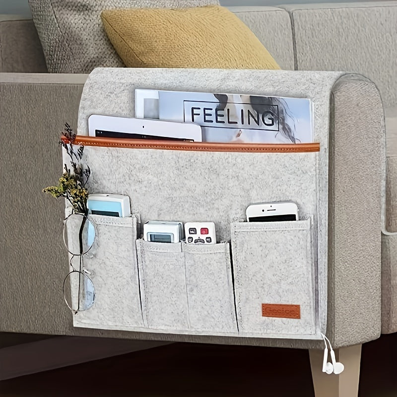 Felt Bedside Storage Bag Remote Control Organizer Dorm Room Hanging Organizer