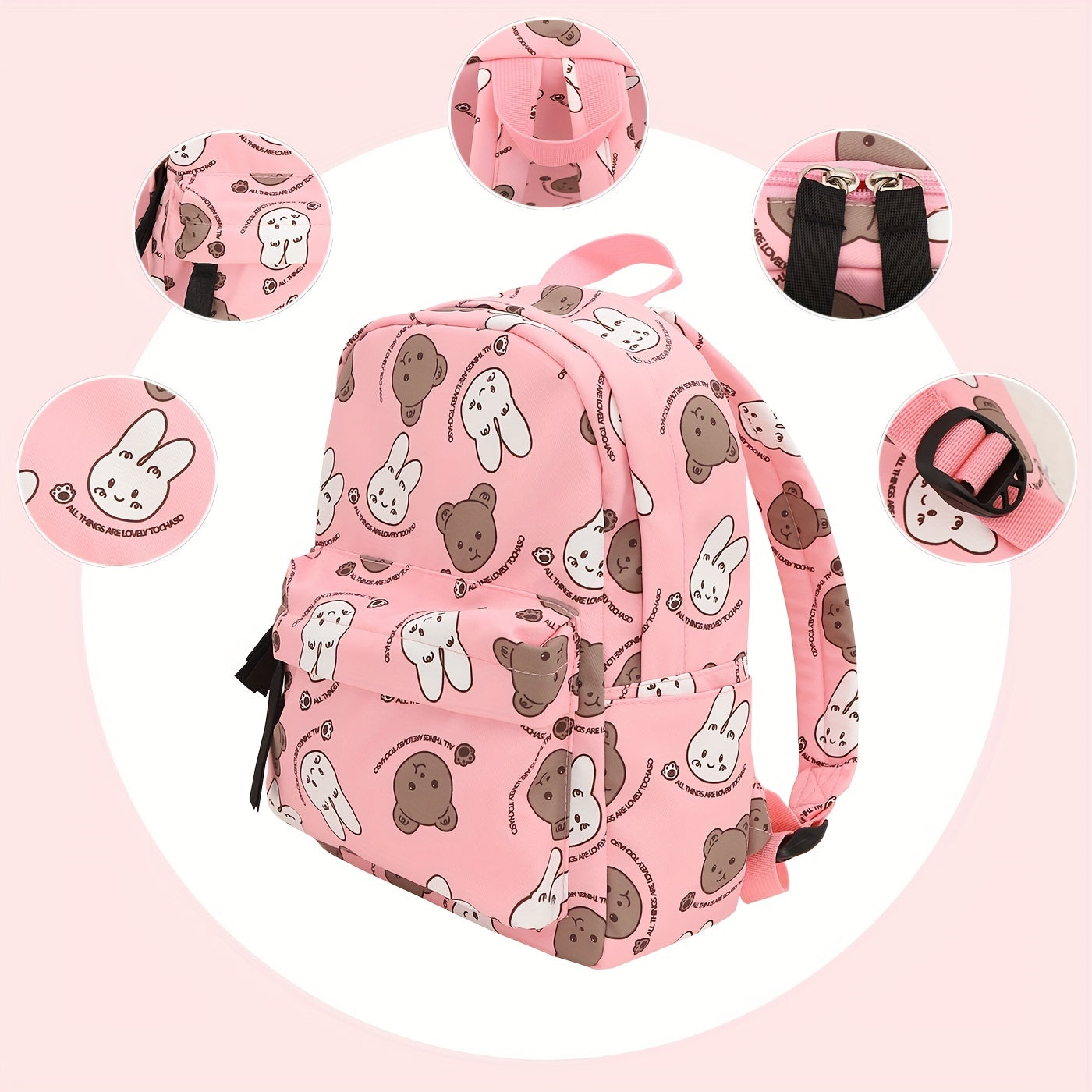 Kids Backpack Cartoon Rabbit Bear School Bag