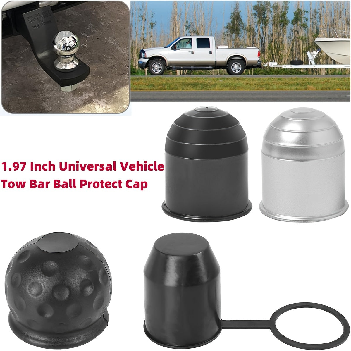 5cm Tow Bar Ball Cover Universal Vehicle Trailer Protect Cap