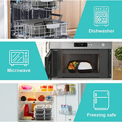 Set of 7 Grid Food Storage Containers 32oz Leakproof BPA-Free